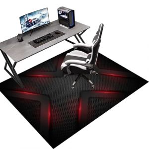 Tapis protège Sol, Gaming Tapis de Chaise pour Les Chaises de Jeu ou de Bureau, 140 x 160 cm Tapis antidérapant sous Chaise de Bureau, Protège Les Sols, Planchers, Parquets, pour Gaming et Le Travail (Tkuhknag, neuf)