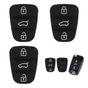 3 Pi&egrave;ces Coques de Cl&eacute; de Voiture en Silicone pour Hyundai i10, i20, i30, ix20, ix35, Elantra et Kia Sportage, Cee'd, Picanto, Rio, Protection Durable pour T&eacute;l&eacute;commande avec 3 Boutons de Remplacement (pingdingshanxiaoyaoshangmaoyouxiangongsi, neuf)