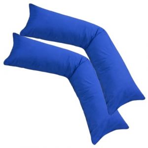 MOON, Lot de 2 coussin de positionnement lat&eacute;ral en jersey, Taie d'oreiller 100% coton, Coussin d'allaitement, bleu roi, 2er Pack 40x145 (premiumshop321, neuf)