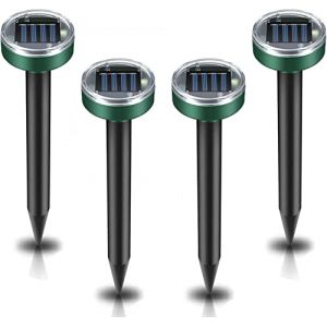 Professionnel Répulsifs Solaires Anti-Taupes,4 pièces Répulsif Contre Les Taupes,Répulsif Contre Les campagnols, Répulsif à ultrasons,Répulsif Solaire Contre Les Taupes (Jinwanglai, neuf)