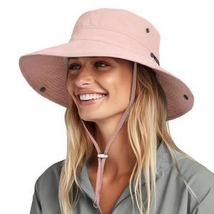 FURTALK Chapeau de soleil unisexe avec protection UV pour homme et femme - Pliable - Chapeau de randonn&eacute;e portable - Chapeau de p&ecirc;che &agrave; large bord, Rose, taille unique (FURTALKEssentials, neuf)