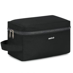 ECOHUB Trousse de Toilette Homme et Femme Trousse Maquillage pour Accessoires de Voyage Sac de Rasage avec Poches Humides et S&egrave;ches Garcon Vanity Voyage Imperm&eacute;able pour Rangement Cosm&eacute;tiques, Noir (Ecohub Euro, neuf)