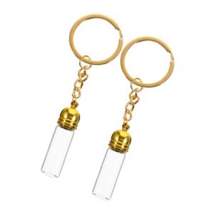 VALICLUD 2pi&egrave;ces Porte-cl&eacute;s Flacon Verre Pendentif Flacon Porte-cl&eacute;s Petits Pots Petites Fioles &agrave; Souhaits Verre Petits Porte-cl&eacute;s Pot De Rangement Porte-parfum (Sudersana, neuf)