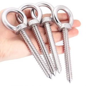 OHIYO Lot de 4 crochets à œillets robustes M10 de 12 cm - Capacité de charge de 200 kg - Crochets à œillets robustes à visser pour support de hamac, chaise balançoire, yoga, utilisation intensive (OHIYO Outlet FR, neuf)