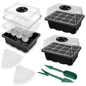 Xionghonglong Kit de D&eacute;marrage pour Plantes,Lot de 3 Bac &agrave; semis,Mini Serre pour Plantes,Bac &agrave; semis,Plateau de Germination,Plateau semis,Mini Serre pour Semis,Plateaux de D&eacute;marrage de Semis (A) (MEIQIONGSHAO LIMITED, neuf)