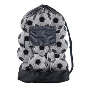 TRKETK Grand Sac à Ballon en Maille Filet, Bretelles Réglables, Équipement de Plongée, Capacité 10-15 Ballons, Bandoulière, Rangement pour Football, Volley-Ball, Rugby (75x100 cm) (ZIHONGDZ, neuf)