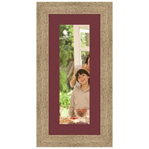 Cadres Photos pêle mêle multivues Bordeaux 1 Photo(s) 10x30 Passe Partout, Cadre Photo Mural 15x35 cm Naturel Beige, 3.5 cm de Largeur (RK Cadres, neuf)