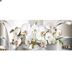 Diamond Painting Orchidee Grand Format 110x50 cm (intérieur 104x44 cm) Peinture Diamant Orchidées Peinture par numéros Orchidées Broderie Diamant Orchidée Mur Décor Kit de Bricolage pour Adultes (BEIMIN, neuf)