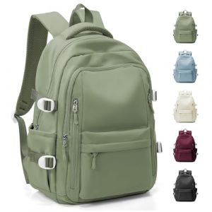 HYC00 Sac &agrave; Dos Scolaire Fille Ado Sac &agrave; Dos D'&eacute;cole Coll&egrave;ge Sacs &eacute;cole Scolaires Fille Cartables Sacs Universitaire Femme L&eacute;ger Casual Daypacks College Pack Imperm&eacute;able School Bag Work Bookbag,Vert (SUNMOP, neuf)