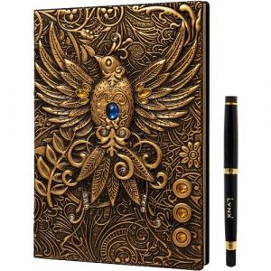 LYNX Carnet de Notes/Journal DND, Notebook Unique de 200 Pages avec Phoenix en Doré 3D en Relief sur Faux Cuir - Pour Donjons et Dragons/Dungeons & Dragons/D&D. Cadeau Accessoires JdR pour MJ (LYNX EU, neuf)