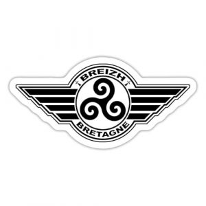 Spreadshirt Bretagne Breizh Drapeau Breton Autocollant Sticker, 10 x 10 cm, blanc mat (Spreadshirt France, neuf)