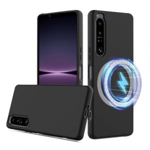 BRAND SET Coque pour Sony Xperia 1 III Housse Silicone Souple Ultra-Mince de Couleur Pure, Doublure en Microfibre Housse Compatible avec Mag-Safe &Eacute;tui pour Sony Xperia 1 III (Noir Intense) (Brand Set, neuf)