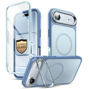 i-BLASON Ares Coque pour iPhone Air 6,5" 2025 avec Support [MagSafe Compatible] [Protection d'Ecran Verre Tremp&eacute;] [Bouton Cam&eacute;ra Compatible] Protection Int&eacute;grale Robuste Magn&eacute;tique (Bleu) (SUPCASE & i-Blason Store, neuf)