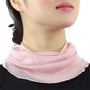 Femme Couleur Unie 100% Soie de M&ucirc;rier Tour de Cou Faux Col Foulard &Eacute;charpe de Cou Cercle Tube &Eacute;charpe(Rose Clair) (UK_Stone, neuf)