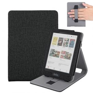 Vakarey Étui pour Kobo Clara 2E/Clara BW,Sommeil Housse pour Kobo Clara Colour Coque avec Dragonne,Noir (Meiyiheng UK, neuf)