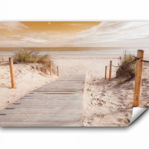 murando - Papier peint panoramique paysage 350x256 cm - Revêtement mural décoration pour chambre salon cuisine - Design unique et moderne - Marron jaune gris - Mer paysage plage eau c-B-0005-a-c (murando, neuf)