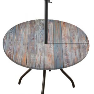 Cozomiz Nappe Imperméable pour Jardin avec Fermeture Éclair et Trou pour Parasol Modèle en Bois Nappe Ronde en Couverture de Table Élastique Ajustée Antidérapant Protecteur De Table Style 1 L (Infinity Deal EU LLC, neuf)
