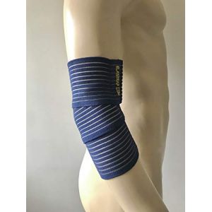 Bande Bandelette Sangle Bandage Strapping Elastique - Compression Contention Maintien Support Attelle Orthese - (BANDE COUDE BLEU 70x7,5 cm) (Elastrap France, neuf)