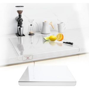 Acrylique planche &agrave; d&eacute;couper, Panneau de cuisine Transparent, Panneau de cuisine Cuisinier avec bord d'accrochage, Panneau &agrave; d&eacute;couper anti-glissement pour cuisine (60X40cm, La transparence) (Goeasywell, neuf)