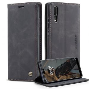 Cracedily Coque pour Huawei P20 Pochette, Etui Protection Housse Premium en Cuir PU,Etui à Rabat Pochette de Portefeuille Étui pour Huawei P20 Case, Noir (Cracedily, neuf)