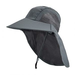 Enfants Chapeau de Soleil avec Large Bord 5-13 ans Fille Gar&ccedil;on Chapeau de Cou Protection Anti-UV Chapeau Bonnet UPF50+ Et&eacute; Casquette de Visi&egrave;re Respirant S&eacute;chage Rapide Chapeau de Plage Cyclisme (CYS-Direct, neuf)