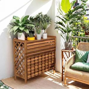 Cache Climatiseur Exterieur Bois Support De Fleur Extérieur Bois Massif Housse Climatiseur Extérieur Grande Clôture Décorative Cache Clim Extérieur Cache Pompe A Chaleur Extérieur Pour Jardin Balcon(1 (Alexs little store, neuf)