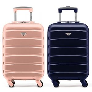 Flight Knight Lot de 2 valises rigides legeres en ABS a 4 Roues Cabine Bagage a Main Approuve Les compagnies aeriennes - British Airways et Taille maximale pour easyJet Grand Sac de Cabine 56x45x25cm (Prime Brands Group FR, neuf)