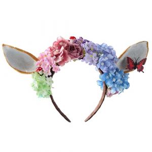 Serre-t&ecirc;te punk floral en bois de cerf avec baies et champignons pour f&ecirc;tes &agrave; th&egrave;me, photographie, serre-t&ecirc;te de cerf Fairycore Serre-t&ecirc;te de cerf pour mariage, cosplay (SEAxie, neuf)