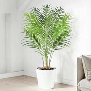 Keeplush Plante Artificielle Areca Palmier Artificiel 120cm Fausse Plante Interieur et Exterieur en Pot Plastique Arbre Artificiel Salon Balcon Chambre Verte D&eacute;coration (1 Pack) (Lush Style, neuf)