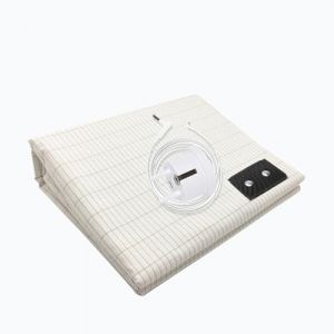 RIQINXIN Drap de Mise à la Terre 200 x 200 cm Tapis de Mise à la Terre avec câble de Terre UE Tapis de Sol conducteur en Fibre d'argent pour Un Meilleur Sommeil 10% de Fils d'argent et 90% Coton (Jezhilim-EU, neuf)