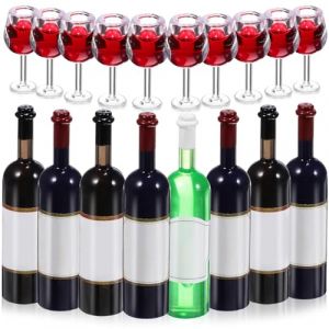 ULTECHNOVO Lot de 18 bouteilles de vin miniatures &agrave; l'&eacute;chelle 1:12 - Mod&egrave;le miniature de verres &agrave; vin rouge - Accessoires pour porte-cl&eacute;s, maison de poup&eacute;e, bricolage (XINLIY, neuf)