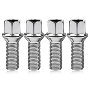 ZoeTekway Pack de 4 boulons de roue,boulons de roue à collier à billes,d'écrous de roue,compatible avec Audi A4 A6,compatible avec VW,compatible avec Passat,compatible avec Bora(M14*1,5 * 27mm) (zhichengshop, neuf)