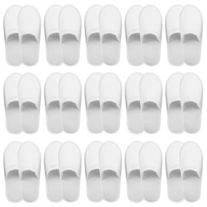 WANDGU Lot de 15 paires de chaussons d'h&ocirc;tel 28 x 11 x 0,6 cm, pantoufles en &eacute;ponge pour centre de beaut&eacute;, m&eacute;decins, h&ocirc;tels, femmes et hommes, pantoufles d'invit&eacute;s unisexe blanc, Blanc., Taille unique (CAUSEWAY CONSTRUCTINO, neuf)