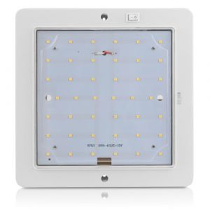 Riloer Plafonnier carr&eacute; 12-24 V 9 W LED &Eacute;conomie d'&eacute;nergie pour camping-car - Blanc chaud (LanCo2020, neuf)