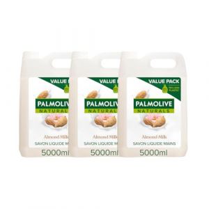 PALMOLIVE- Savon liquide Mains Soin d&eacute;licat Amande & lait - Format &eacute;conomique - Bidon de 5L - Lot de 3 (PENNGUIN-FR, neuf)