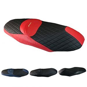 Housse de si&egrave;ge de moto en cuir respirant pour Yamaha XMAX300 XMAX125 XMAX250 XMAX400 Accessoires (cuir rouge) (heigoumoto, neuf)