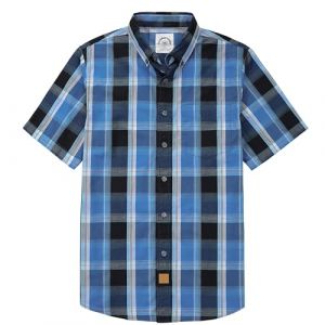 Dubinik® Chemise Homme Manches Courtes Carreaux De Travail Poche Casual Été Chemisette Homme Bouton Chemise Carreaux Homme (Dubinik®EU, neuf)