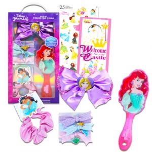 Disney Accessoires de cheveux princesse pour filles – Ensemble avec chouchous princesse Disney pour cheveux, brosse à cheveux, élastiques à cheveux, et plus encore | Kit d'accessoires pour cheveux (Bixem, neuf)