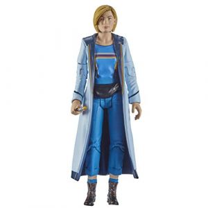 Doctor Who Figurine du 13ème Docteur (dessus bleu) avec tournevis sonique et accessoires de sac – Jodie Whittaker Doctor Who – Personnages Options – 14 cm (scificollectorshop, neuf)