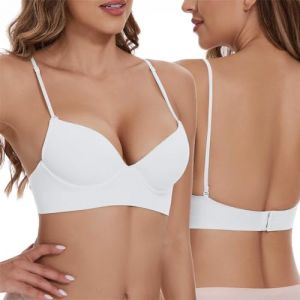 G&eacute;n&eacute;rique Soutien Gorge Dos Nu Invisible Soutien Gorge Push Up pour Femme Deep V Soutien Gorge sans Armature Brassiere Dos Bas en U Soutien Gorge Dos Transparent Soutiens-gorge (OKrjhu, neuf)