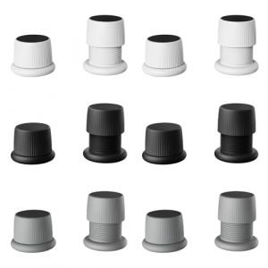 Lot de 12 Rehausseurs R&eacute;glables Antid&eacute;rapants pour Meubles, Lits, Canap&eacute;s, Tables et Chaises, Pieds de Meubles R&eacute;glables De 4,1 &agrave; 6,3 cm, Noir+Blanc+Gris (Spark EU, neuf)