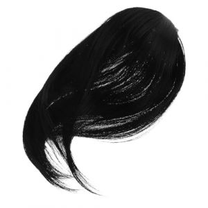 LALADEFIEE Postiche &agrave; Frange Rideau Naturelle Noire Taille Moyenne 3d Adaptation Cuir Chevelu Unisexe F&ecirc;te Mariage Usage Quotidien (Yowanr, neuf)