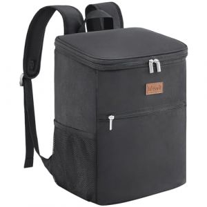 Lifewit Sac a Dos Isotherme, Grand Sac &agrave; Dos Isotherme Repas Adulte, Sac Isothermes Repas, Glaciere &Eacute;tanche Souple Portable pour Pique-Nique, Plage, Camping, Voyage, Noir, 21L (Lifewit Home FR, neuf)