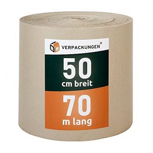BB-Verpackungen Papier ondulé en rouleau 0,5 x 70 m (papier ondulé, carton ondulé, matériau de remplissage, 100 % recyclable, l’idéal pour les expéditions, les déménagements et les couvertures de protection) (BB-Verpackungen GmbH, neuf)