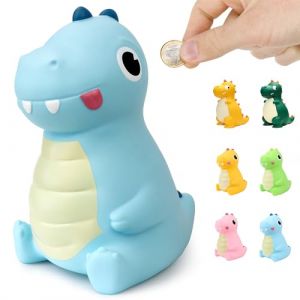 LEcylankEr Tirelire Dinosaure pour Enfants - Cadeau de baptême pour Filles et garçons - Matériau PVC sûr - Bon pour la décoration, Les Jouets, Le Cadeau (Bleu) (Timertick, neuf)