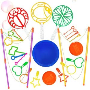 24 pcs Baguette &agrave; Bulles,Bulle Geante Grosse,Machine &agrave; Bulles,Kit de Bulles de Savon pour Enfants,Jouet Savon &agrave; Bulles,Bulles de Savon g&eacute;antes,pour Enfant Jeu Plein Air &Eacute;t&eacute; f&ecirc;te (Jaune) (MEIQIONGSHAO LIMITED, neuf)