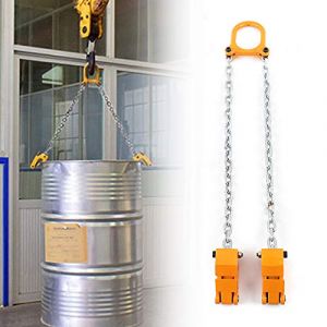 Lève-baril vertical - En acier - Pour tonneau de chaîne - Tambour vertical - Multifonction - Pour fûts en plastique et métal - Jaune - 1T/2000 lbs (PETITSHOP, neuf)