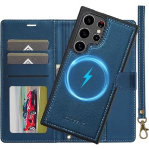 Coque pour Samsung Galaxy S23 Ultra 5G, 2 en 1 Amovible Housse en Cuir Etui Folio à Clapet Dragonne, Portefeuille RFID Blocage,Béquille, Fentes pour Cartes,Folio Magnetique Etui pour Samsung S23 Ultra (Nshkeji, neuf)