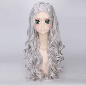 GJBXP Biamoxer Game Of Thrones Saison 7 Daenerys Targaryen Jon Snow Perruques Cosplay Pour La Fête De L'Halloween Femmes 75Cm Hommes 36Cm Argent (good stuff A, neuf)