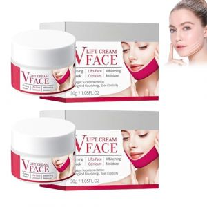 Lot de 2 cr&egrave;mes de lifting pour le visage en V pour le visage, raffermissante et raffermissante pour le visage, cr&egrave;me raffermissante pour le visage, cr&egrave;me raffermissante pour le visage, les lignes (MCLM-EU, neuf)